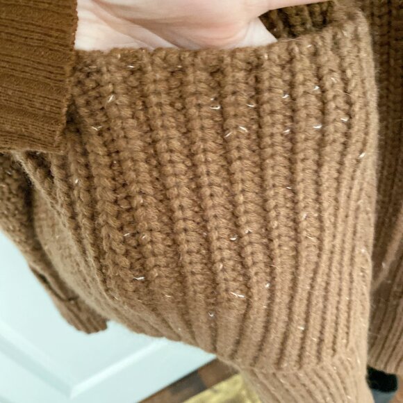 New Cozy Chic Brown Knit Sweater Dress Cardigan - Size S-M - Picture 6 of 8